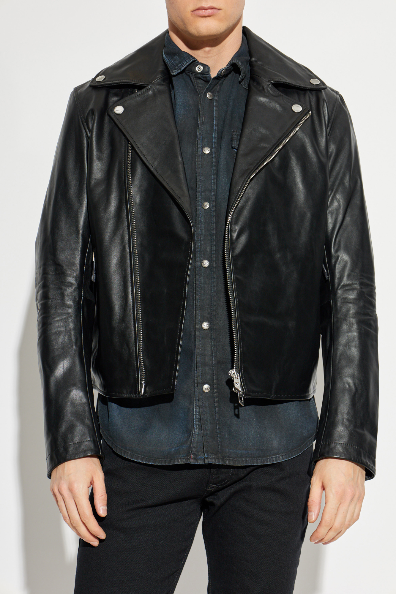 Diesel Leather jacket 'L-EO-WRD' | Men's | Vitkac